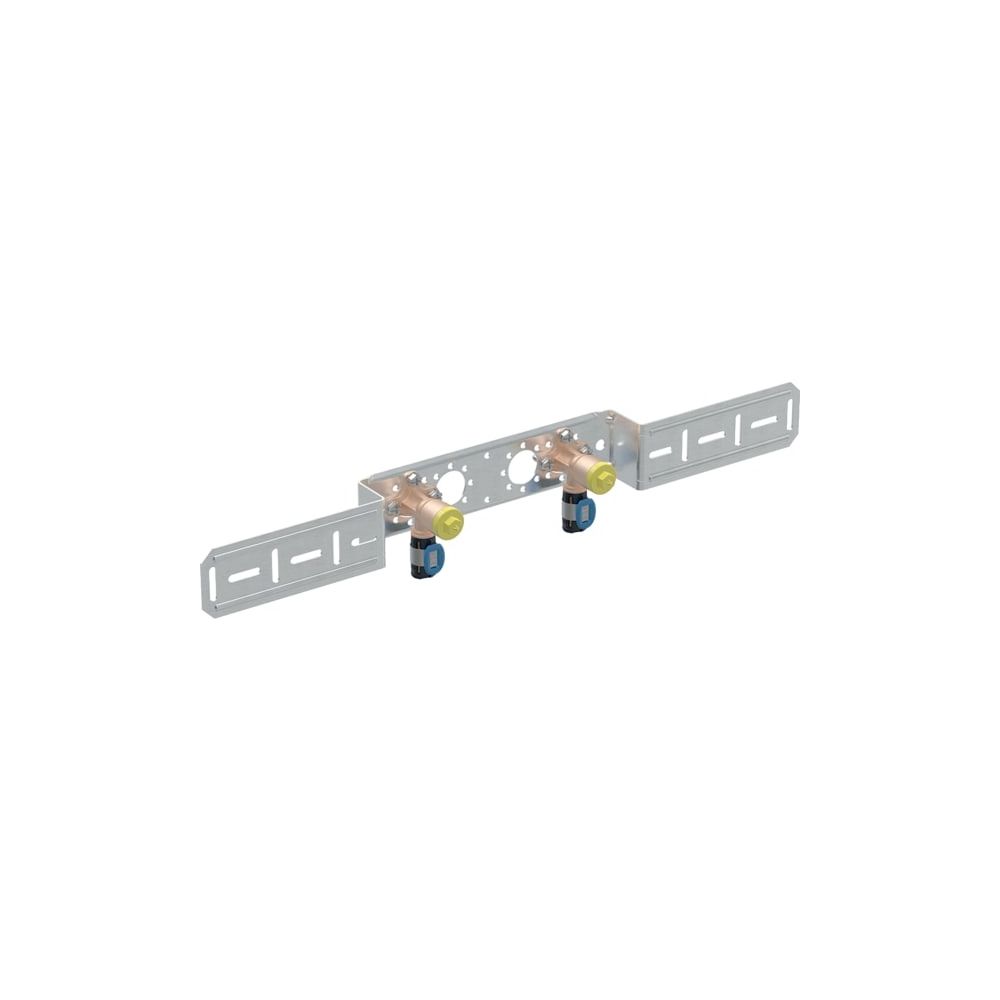 Geberit FlowFit Anschlusswinkel 90 Grad vormontiert, zweifach, abgesetzt, d 16mm, Rp... GEBERIT-619660001 4025410704429 (Abb. 1)