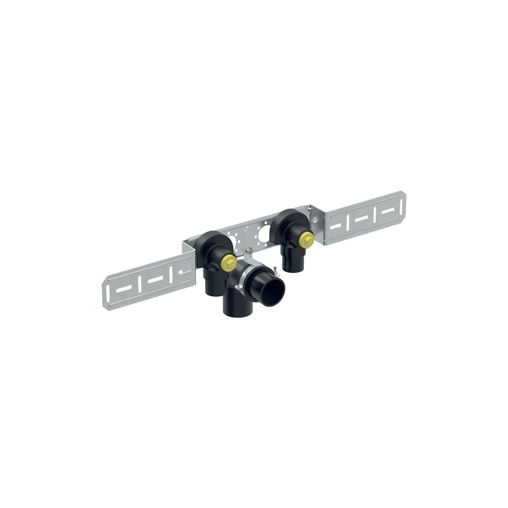 Geberit FlowFit Anschlusswinkel 90 Grad vormontiert, zweifach, abgesetzt, Ablaufrohr... GEBERIT-619680001 4025410704375 (Abb. 1)