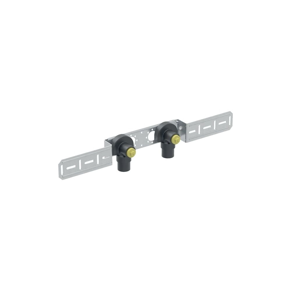 Geberit FlowFit Anschlusswinkel 90 Grad vorm. zweifach abgesetzt d 16mm Rp 1/2″ L1 5... GEBERIT-619639001 4025410704450 (Abb. 1)