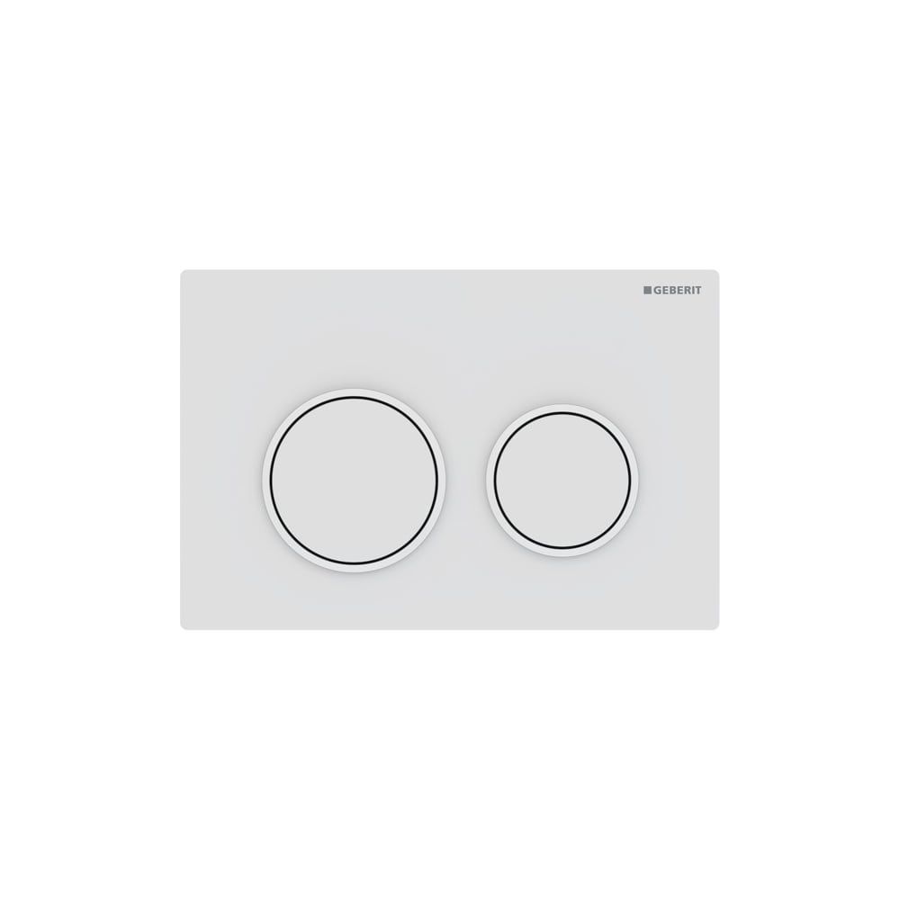Geberit Omega 20 Drückerplatte, 2-Mengen-Spülung Round, Weiß/Mattweiß lackiert, easy... GEBERIT-115085011 4025410693334 (Abb. 1)