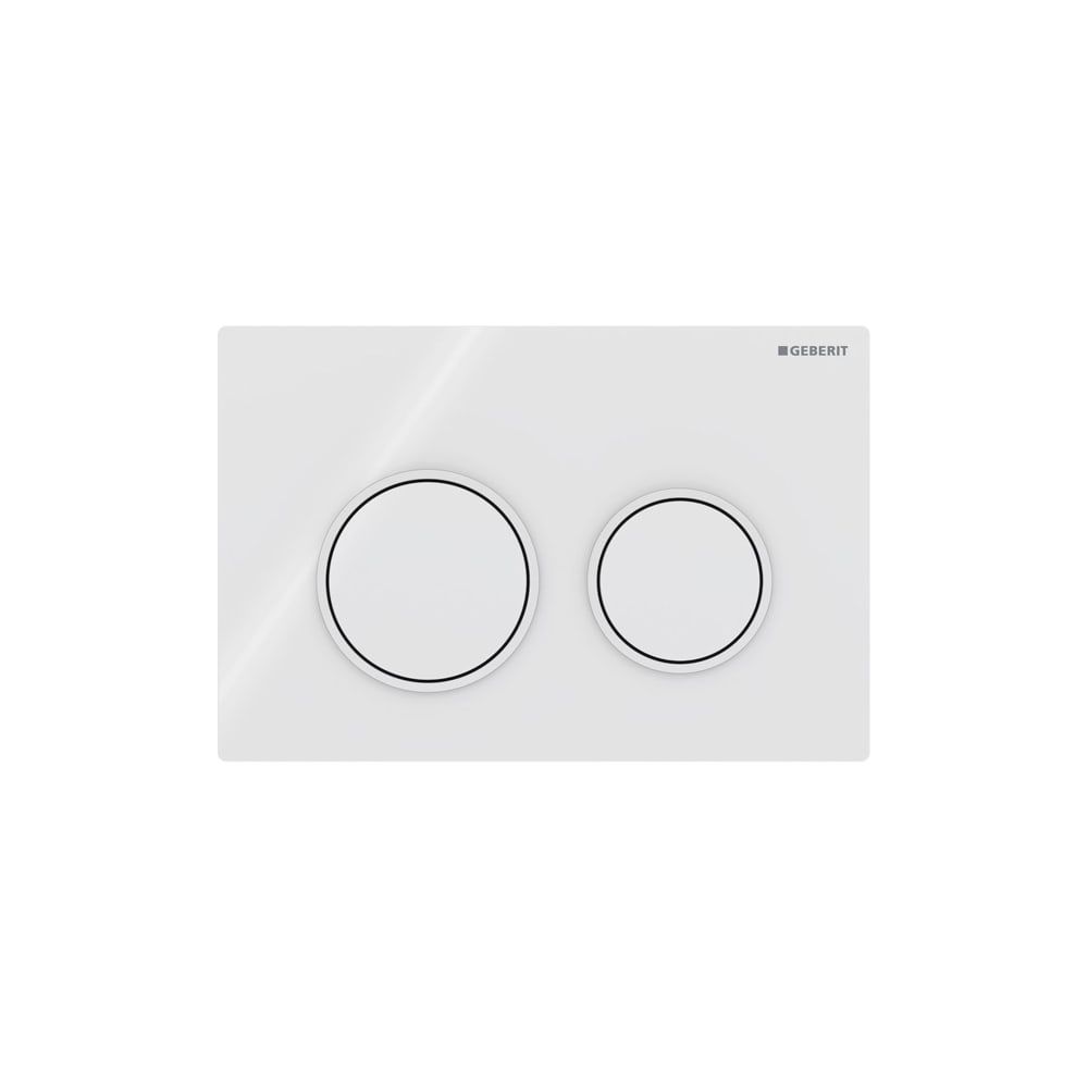 Geberit Omega 20 Drückerplatte, 2-Mengen-Spülung Round, Weiß/Mattweiß... GEBERIT-115085111 4025410693310 (Abb. 1)