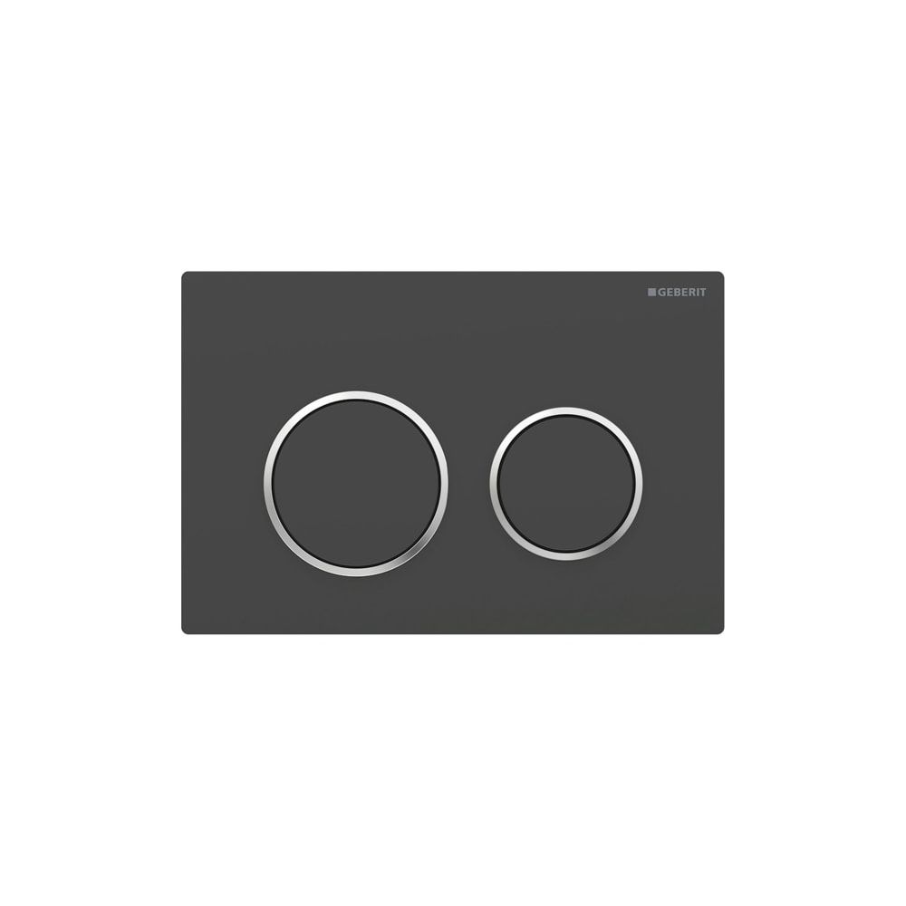 Geberit Omega 20 Drückerplatte, 2-Mengen-Spülung Round, Mattschwarz lackiert easy-to... GEBERIT-115085141 4025410693358 (Abb. 1)