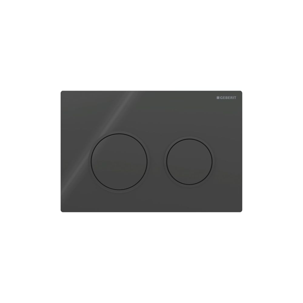 Geberit Omega 20 Drückerplatte, 2-Mengen-Spülung Round, Schwarz, Mattschwarz... GEBERIT-115085DW1 4025410693372 (Abb. 1)