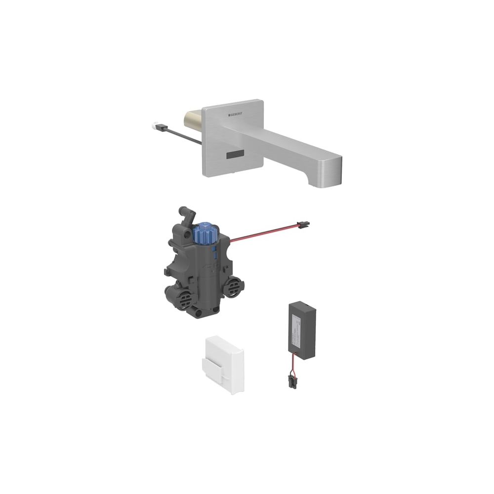 Geberit Brenta Waschtischarmatur Wandmontage Batteriebetrieb mit Thermostatmischer L... GEBERIT-116298SN1 4025410065469 (Abb. 1)