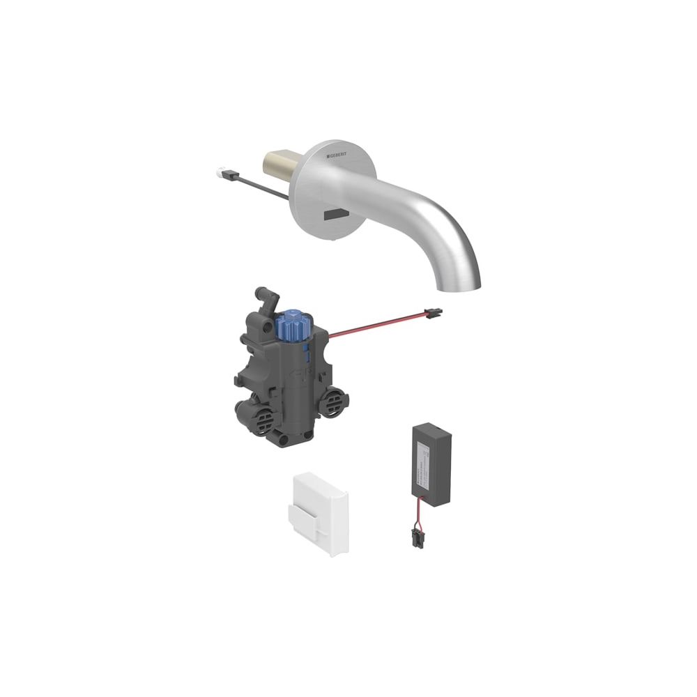 Geberit Piave Waschtischarmatur Wandmontage Batteriebetrieb mit Thermostatmischer Lä... GEBERIT-116268SN1 4025410065193 (Abb. 1)