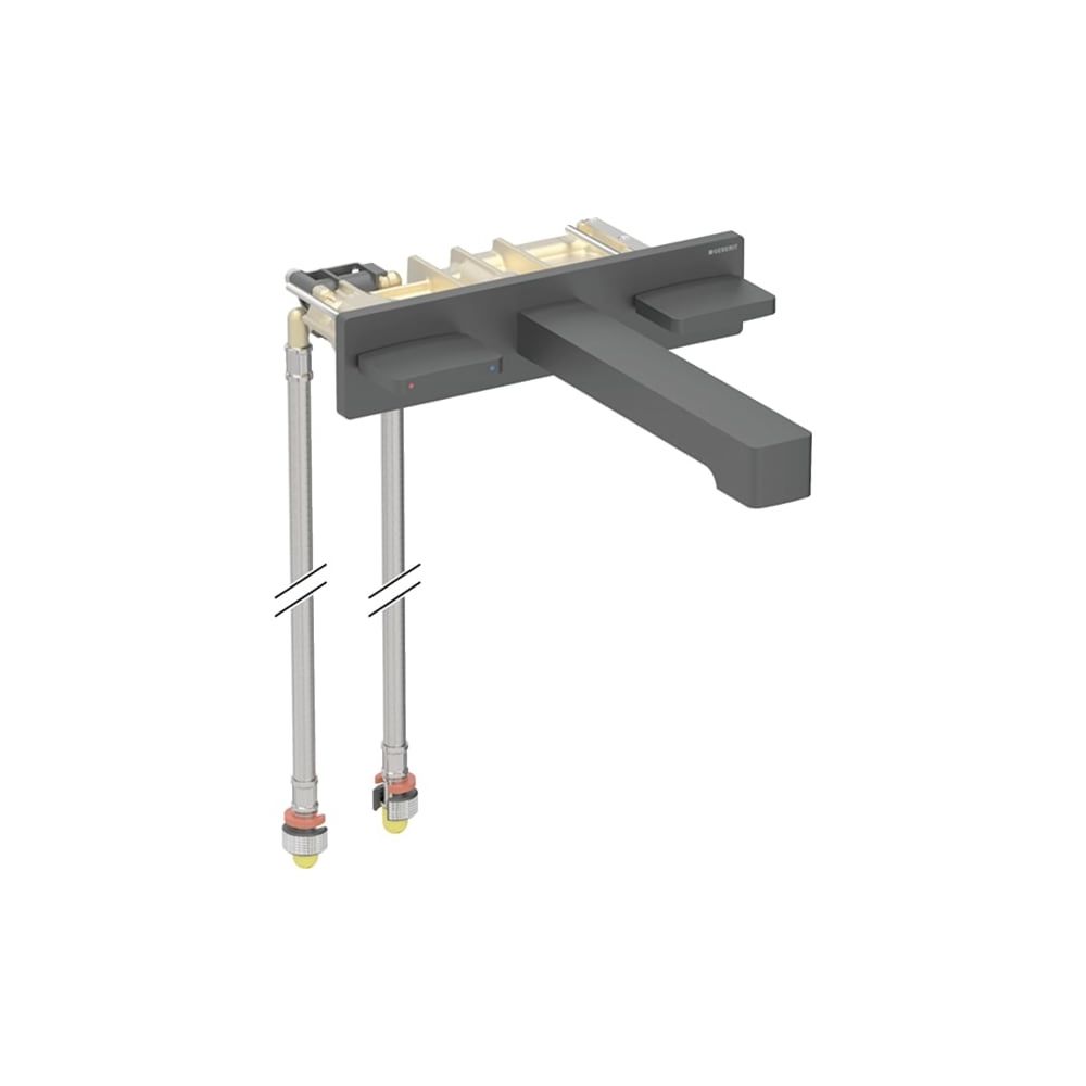 Geberit ONE Waschtischarmatur eckiges Design, Wandmontage Länge 18cm Zweigriffmische... GEBERIT-116461141 4025410064462 (Abb. 1)