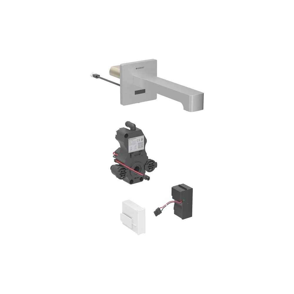 Geberit Brenta Waschtischarmatur Wandmontage, Netzbetrieb, ohne Mischer, Länge 22cm,... GEBERIT-116291SN1 4025410065384 (Abb. 1)