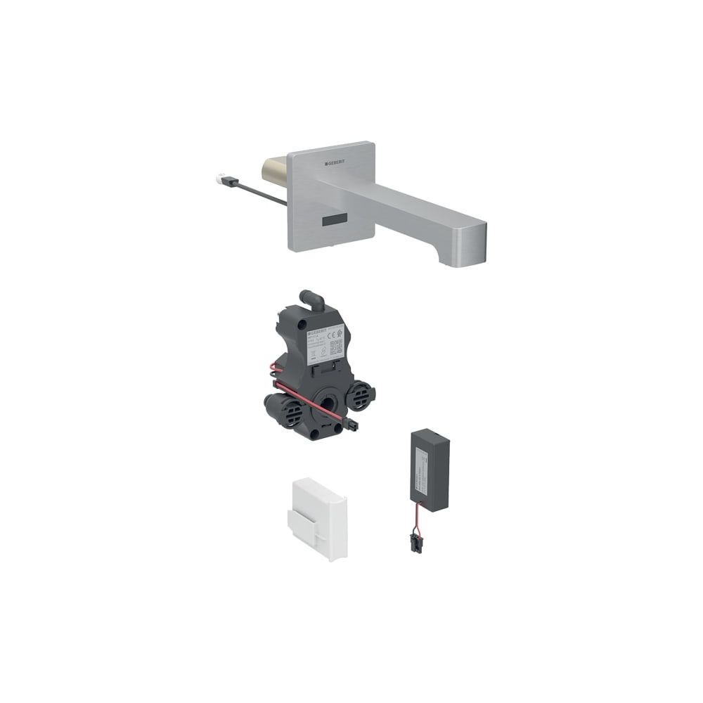 Geberit Brenta Waschtischarmatur Wandmontage, Batteriebetrieb, mit Mischer, Länge 22... GEBERIT-116294SN1 4025410065421 (Abb. 1)