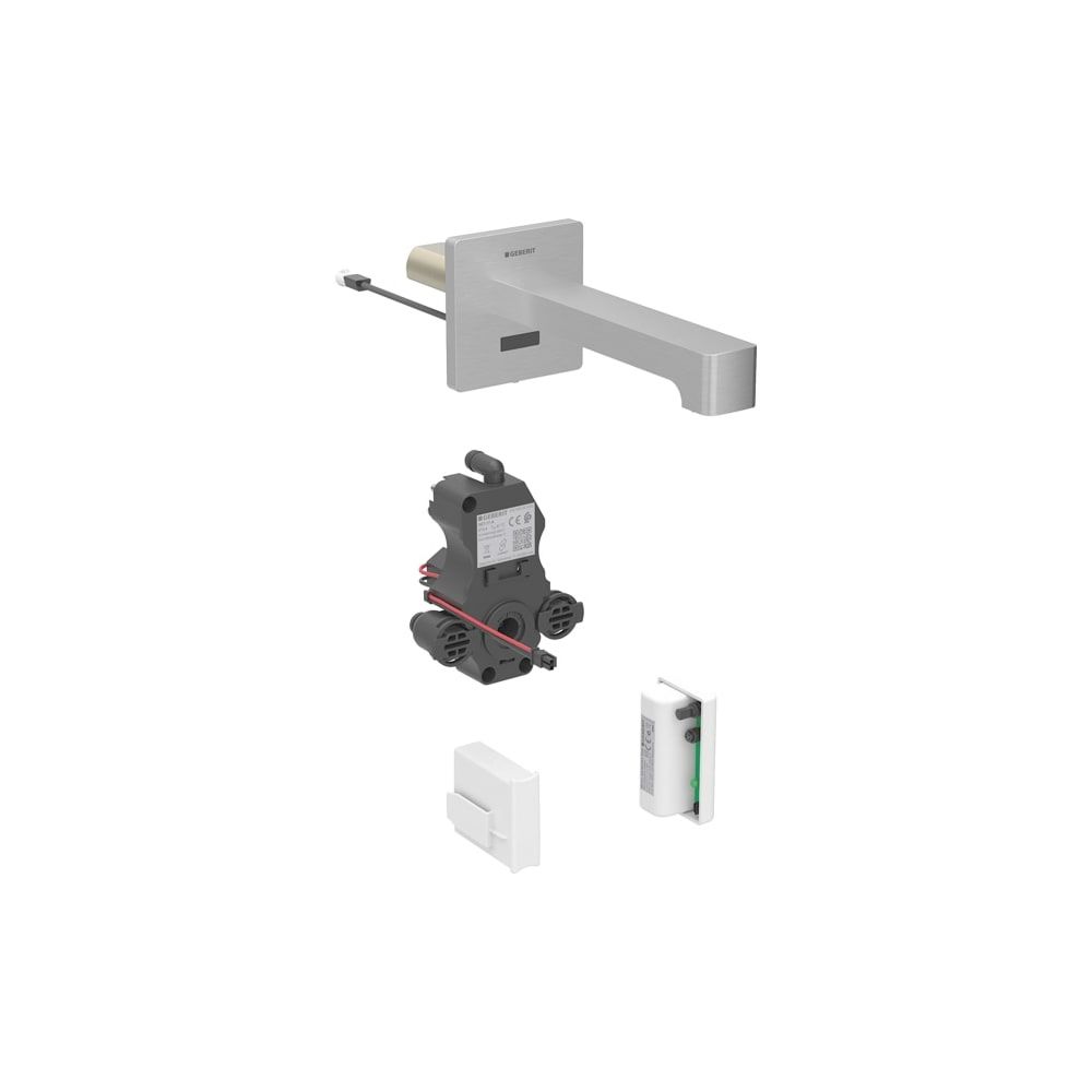 Geberit Brenta Waschtischarmatur Wandmontage, Generatorbetrieb, mit Mischer, Länge 1... GEBERIT-116276SN1 4025410065261 (Abb. 1)