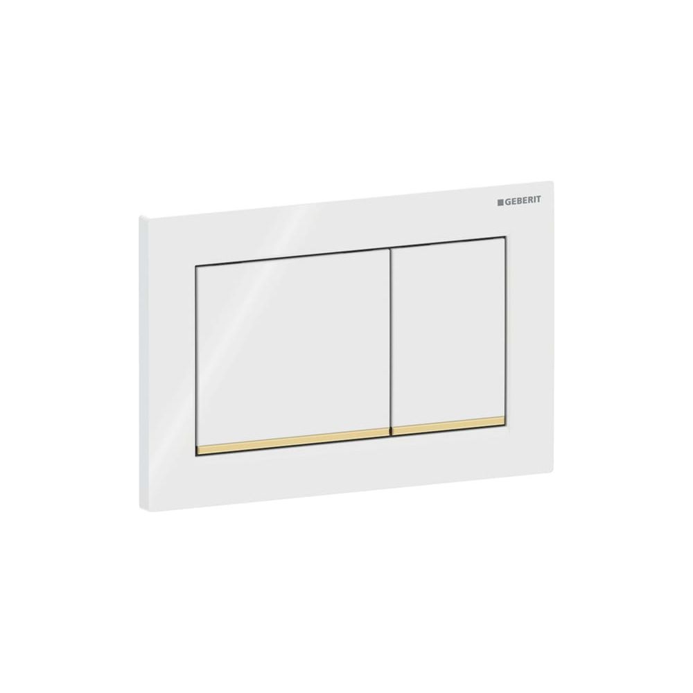 Geberit Betätigungsplatte Omega20, 2-Mengen-Spülung, Kunststoff, Weiß/Gold, 115080KK... GEBERIT-115080KK1 4025416301172 (Abb. 4)
