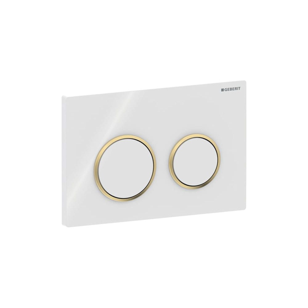 Geberit Betätigungsplatte Omega20, 2-Mengen-Spülung, Kunststoff, Weiß glänzend/Goldf... GEBERIT-115085KK1 4025416310693 (Abb. 4)