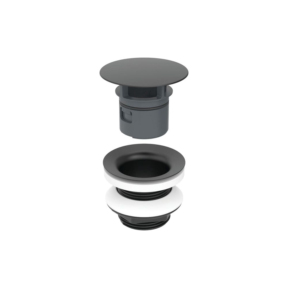 Geberit Ablaufventil mit freiem Auslauf 1 1/4, Länge 8cm, Mattschwarz... GEBERIT-152080141 4025410054210 (Abb. 1)