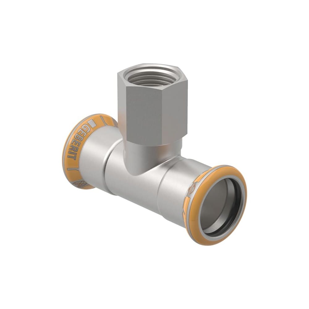 Geberit Mapress Therm T-Stück mit Innengewinde d 15mm, Rp 1/2″, d1 15mm... GEBERIT-41304 4025410096050 (Abb. 1)