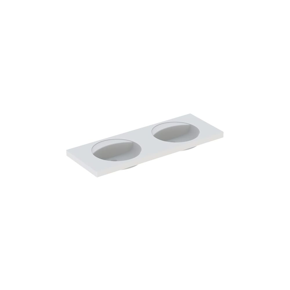 Geberit Preciosa Doppelwaschtisch, 130x55mm, ohne Hahnloch, ohne Überlauf, Weiß, Ker... GEBERIT-133240600 4022009232233 (Abb. 1)