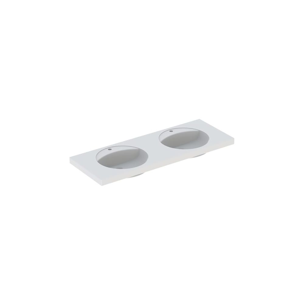 Geberit Preciosa Doppelwaschtisch, 130x55mm, Hahnloch mittig, ohne Überlauf, Weiß, K... GEBERIT-133230600 4022009232226 (Abb. 1)