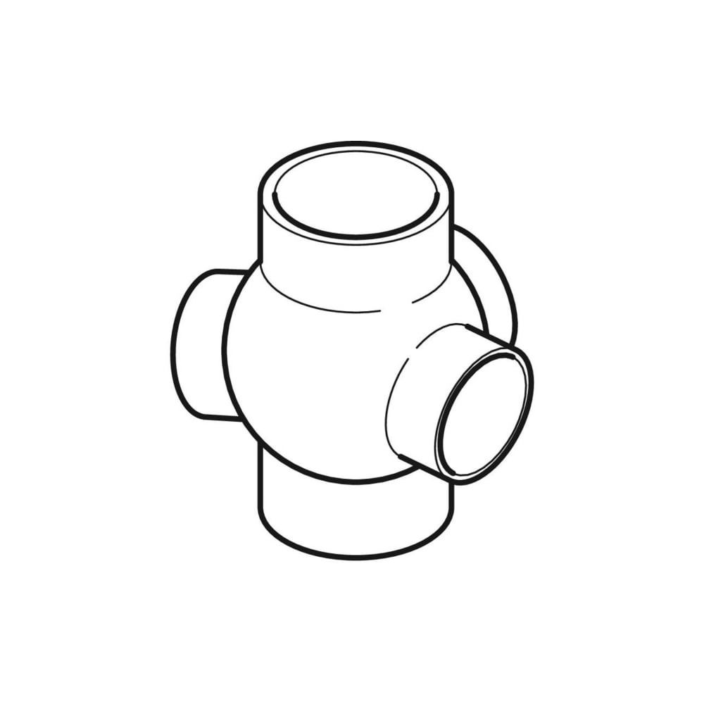 Geberit PE Kugelabzweig 88,5 Grad dreifach, Anschlüsse 135 Grad versetzt d 110mm, d1... GEBERIT-367600161 4025416031840 (Abb. 3)
