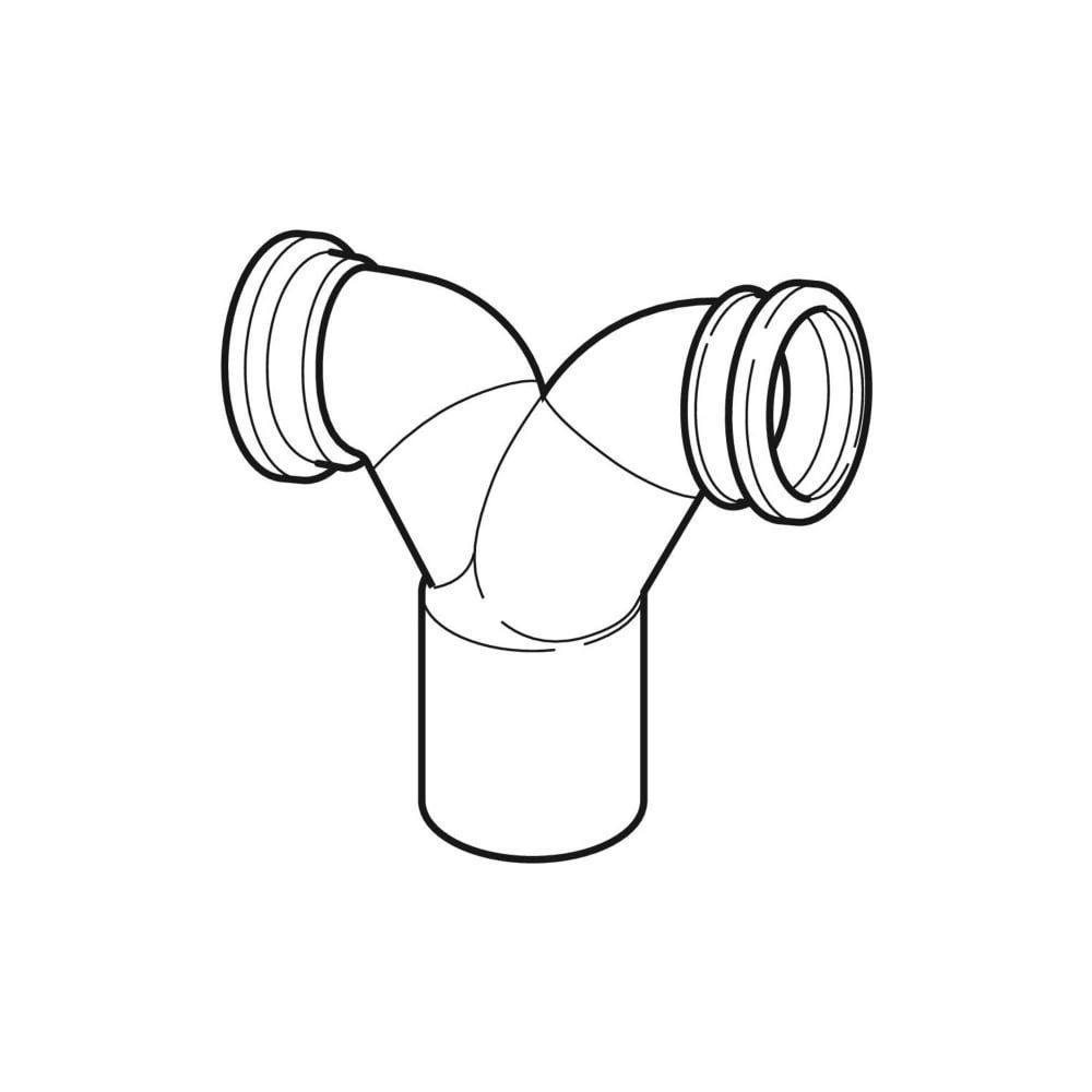 Geberit PE Doppelanschlussbogen 90 Grad für Wand-WC, d 110mm, d1 110mm... GEBERIT-367903161 4025416033073 (Abb. 3)