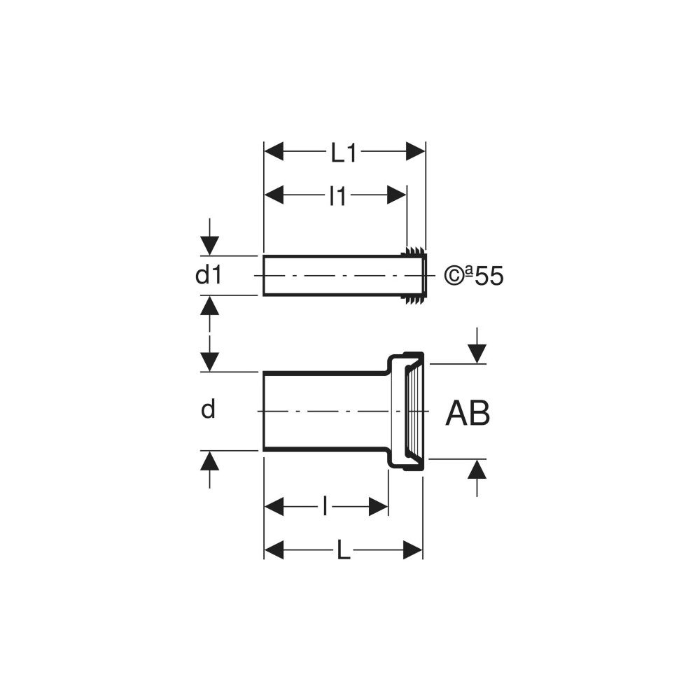 Geberit Anschlussset für Wand-WC, Länge 18,5cm, mit Lippendichtung Außendurchmesser ... GEBERIT-152404461 4025416018605 (Abb. 5)