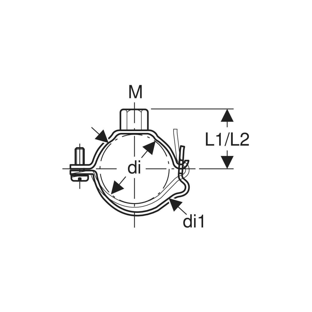 Geberit Rohrschelle mit Gewindemuffe M10, verstellbar di 40mm, di1 48mm... GEBERIT-360843002 4025416639862 (Abb. 5)