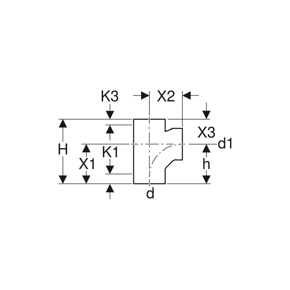 Geberit PE Bogenabzweig 88,5 Grad d 110mm, d1 110mm... GEBERIT-367163161 4025416030935 (Abb. 5)