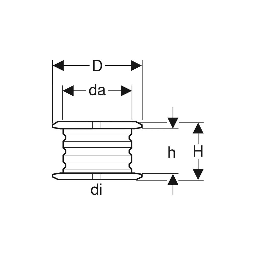 Geberit Rohrschelleneinlegeschale PP-C, di 25/26mm, da 32mm... GEBERIT-603702001 4025416155560 (Abb. 7)