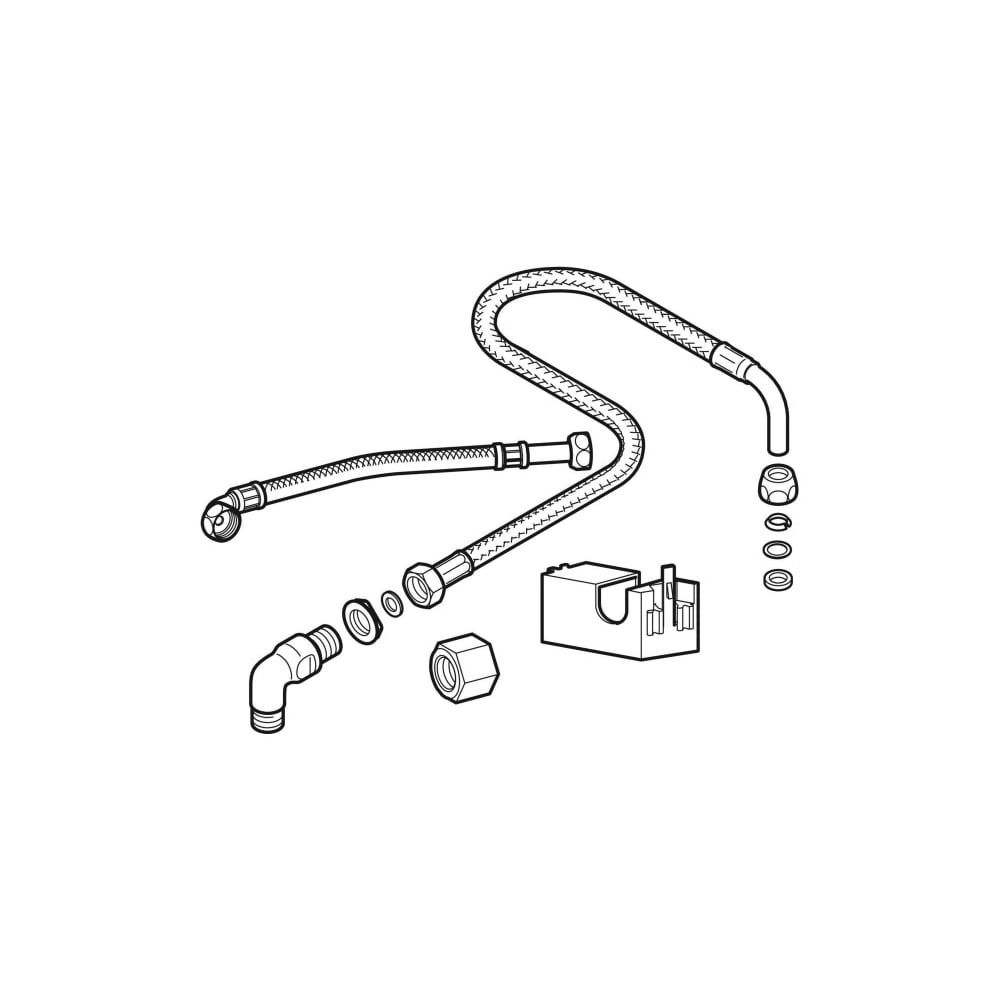 Geberit Wasseranschlussset für Aufputz-Spülkästen mit Wasseranschluss hinten mittig... GEBERIT-115438001 4025416005506 (Abb. 2)
