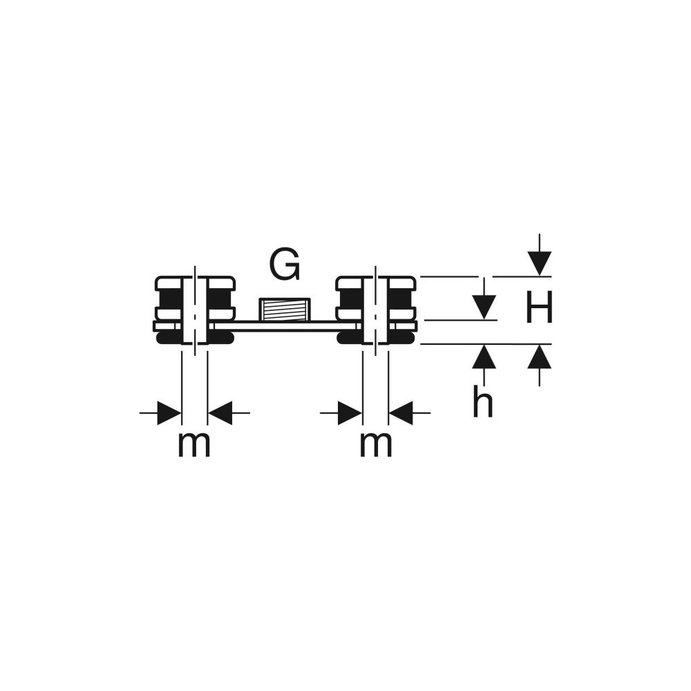 Geberit Set Grundplatte rechteckig, Zweiloch, mit Gewindemuffe M10... GEBERIT-359145261 4025416061151 (Abb. 7)
