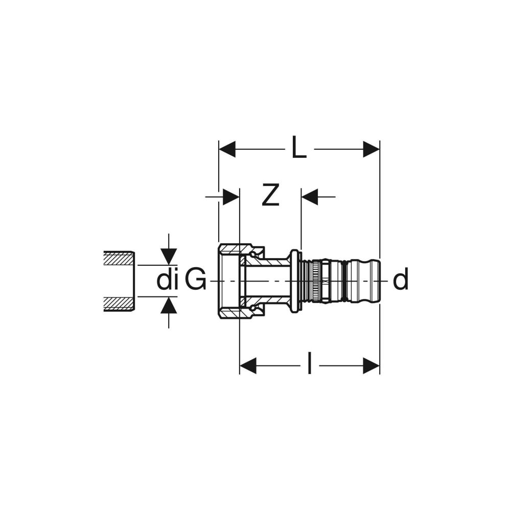 Geberit Mepla Übergang mit Überwurfmutter, d 32mm, di 27mm, G 1 1/4″, Rotguss bleifr... GEBERIT-604586005 4025416679714 (Abb. 5)