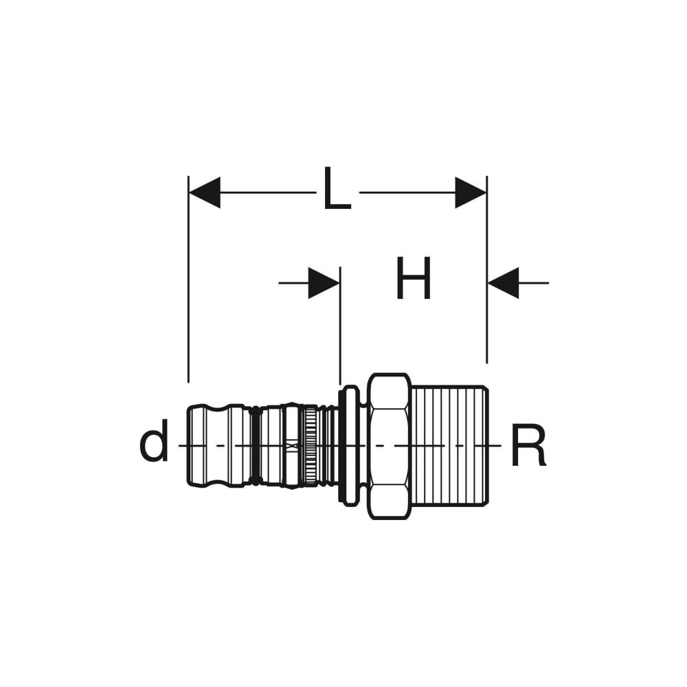 Geberit Mepla Übergang mit Außengewinde, d 26mm, R 3/4″, Rotguss bleifrei... GEBERIT-603536005 4025416679431 (Abb. 5)