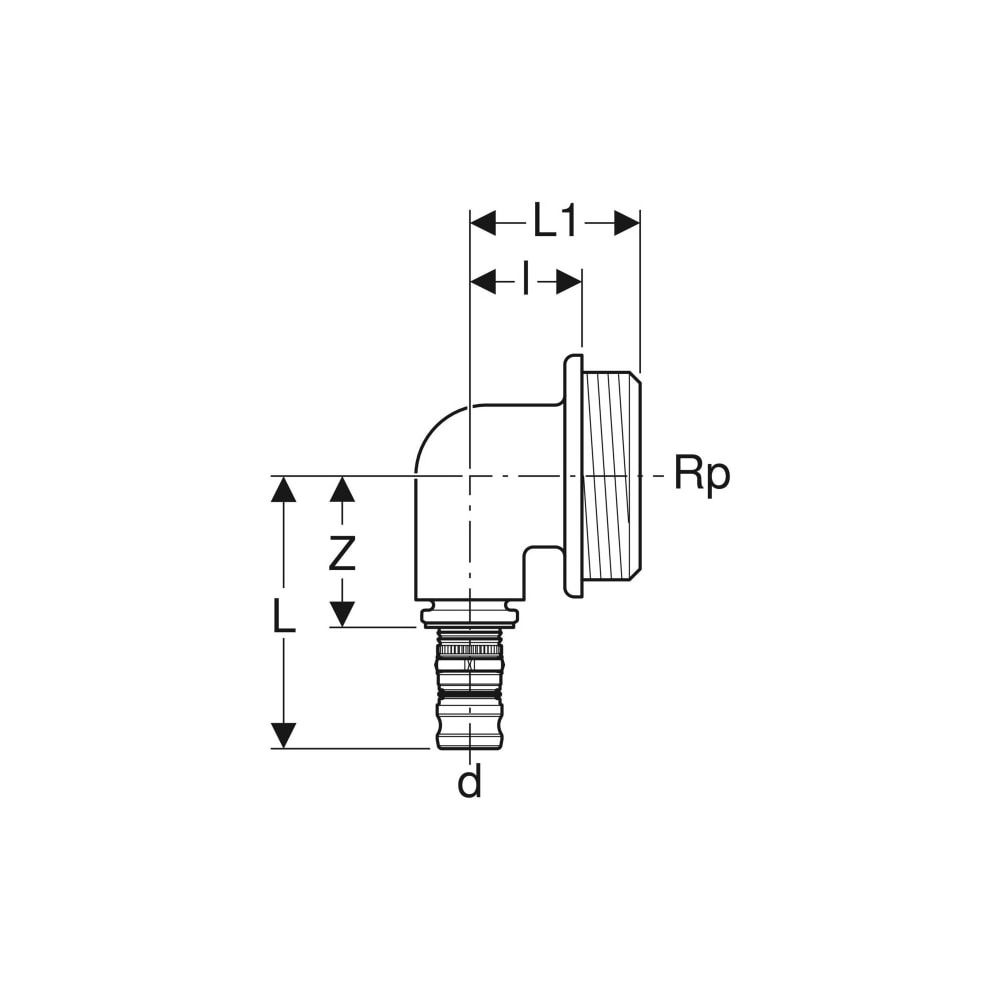 Geberit Mepla Anschlusswinkel 90 Grad für UP-Spülkasten, d 20mm, Rp 1/2″, Rotguss bl... GEBERIT-602276005 4025416687207 (Abb. 5)