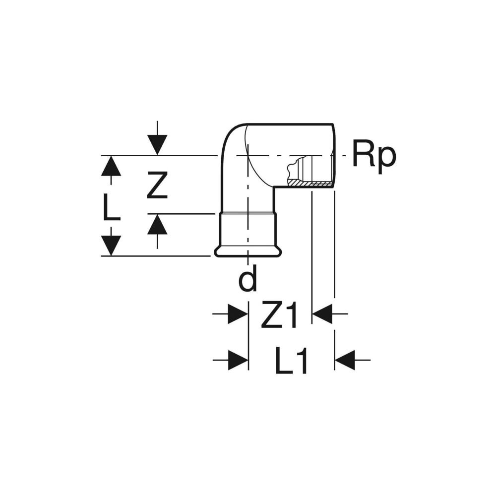 Geberit Mapress Therm Übergangswinkel 90 Grad mit Innengewinde D 28mm, Rp 1/2"... GEBERIT-43807 4064746036477 (Abb. 4)