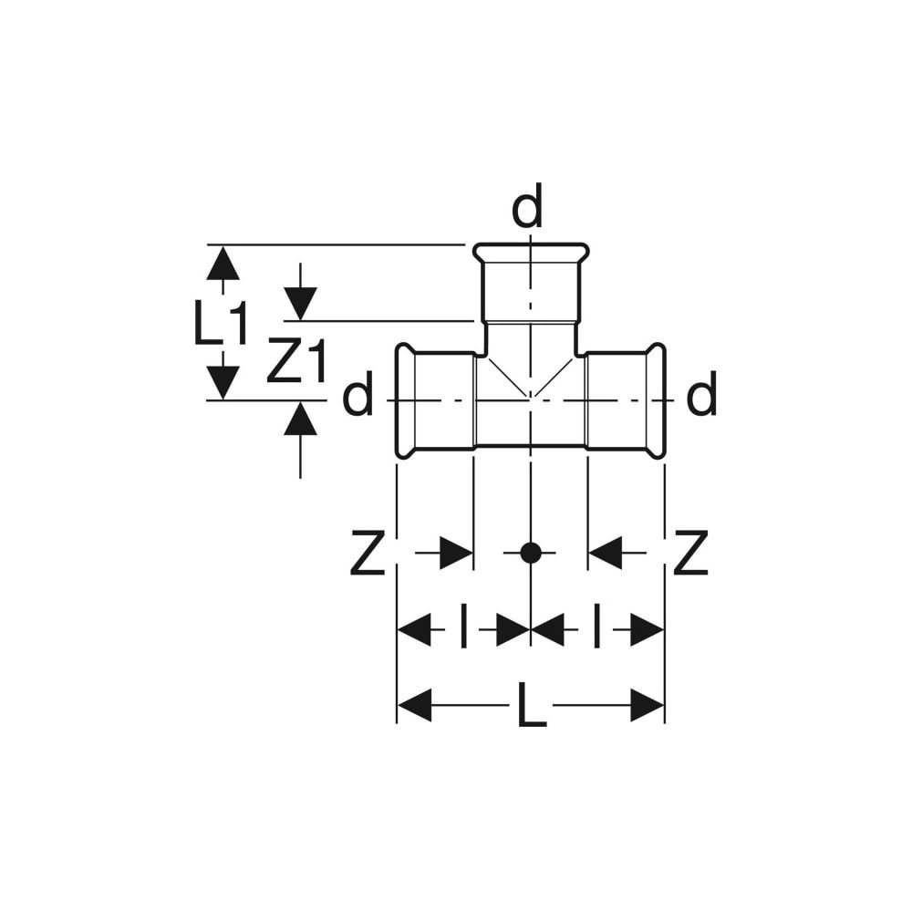 Geberit Mapress Edelstahl T-Stück egal LABS-frei, d 76.1mm... GEBERIT-81009 4024723810094 (Abb. 5)