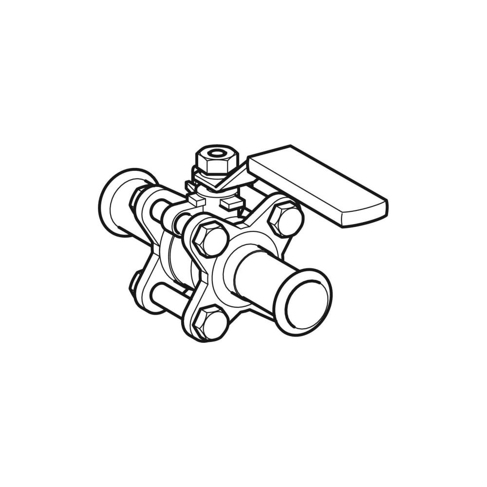 Geberit Mapress Edelstahl Kugelhahn mit Betätigungshebel, geflanscht Außendurchmesser 22... GEBERIT-92102 4024723921028 (Abb. 3)