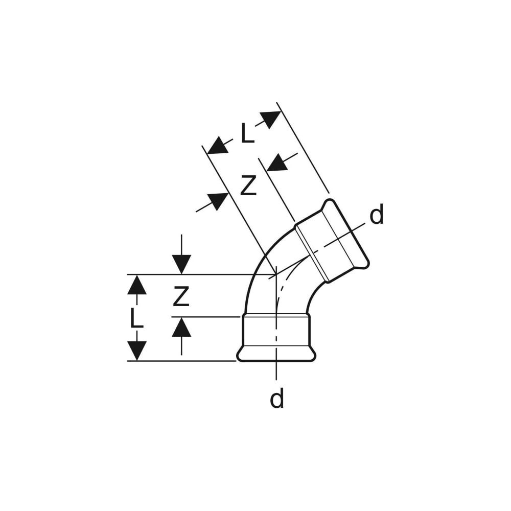 Geberit Mapress Edelstahl Bogen 60 Grad, Außendurchmesser 88,9mm... GEBERIT-36169 4024723361695 (Abb. 5)
