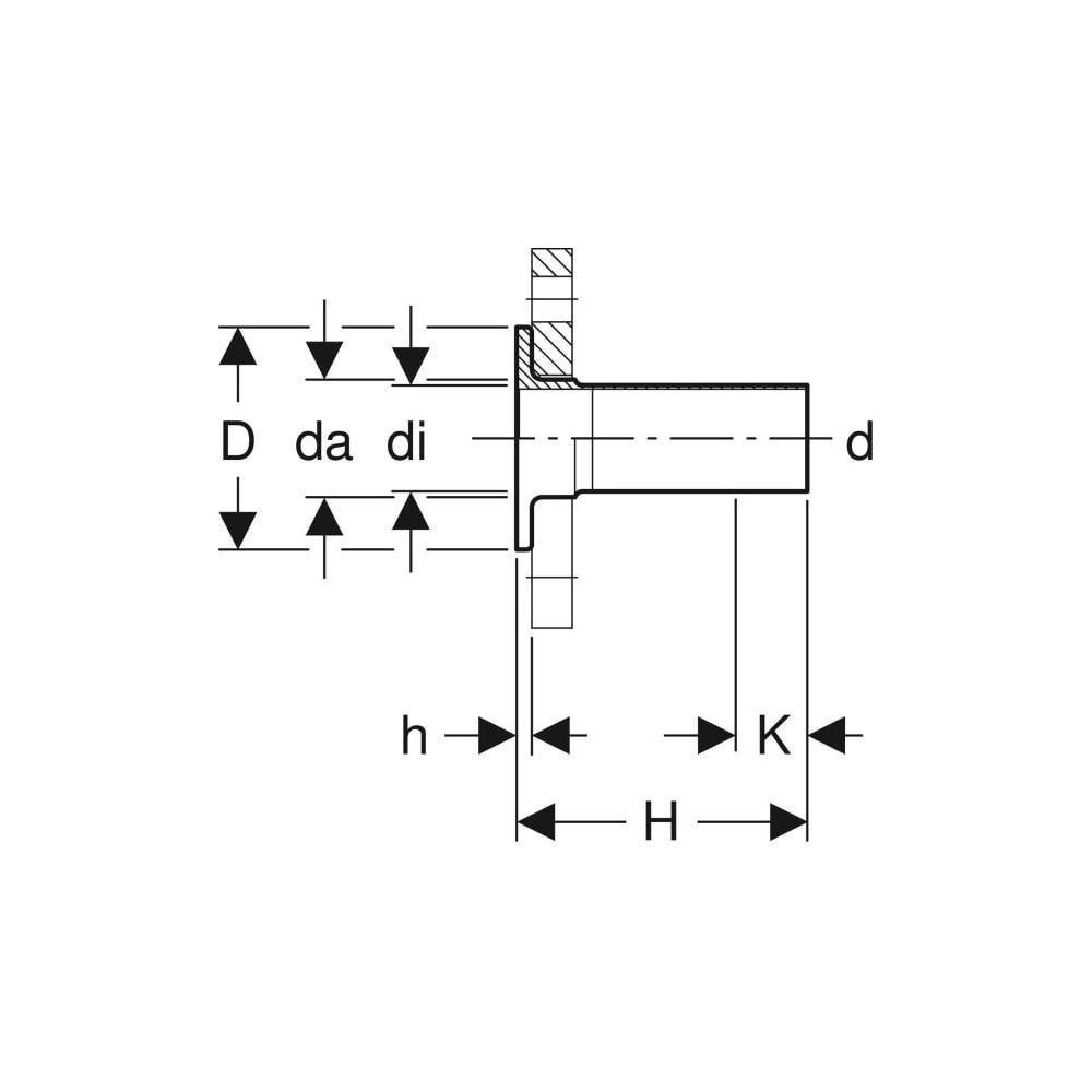 Geberit Mapress Edelstahl Bund mit Einschubende, für Losflansch 10/16 bar Außendurchmess... GEBERIT-36146 4024723361466 (Abb. 5)