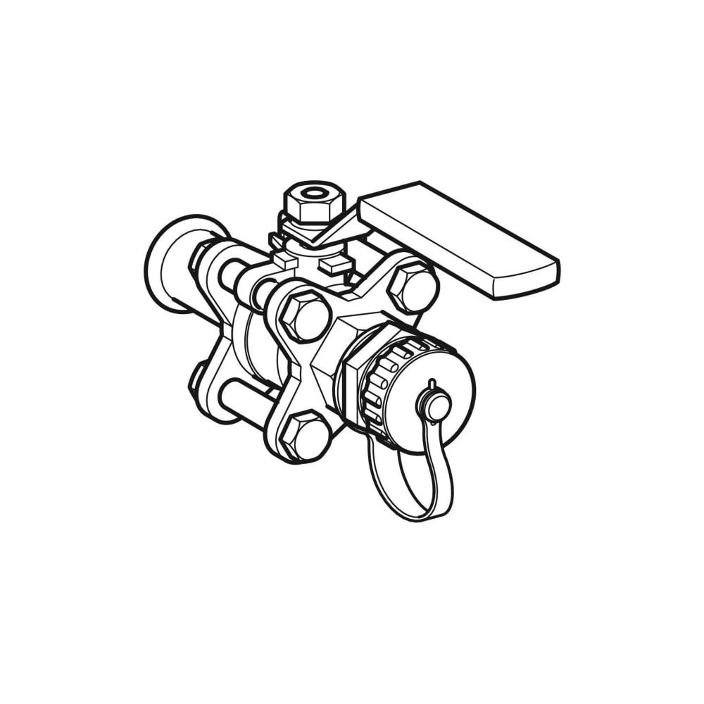 Geberit Mapress Edelstahl Kugelhahn mit Betätigungshebel, Schlauchanschluss, geflanscht ... GEBERIT-92112 4024723921127 (Abb. 3)