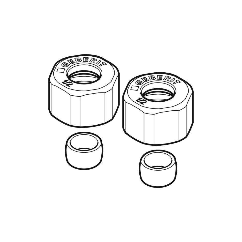 Geberit Set Klemmringverschraubung, vernickelt Außendurchmesser 15mm G 1/2", 2 Stück... GEBERIT-241679221 4025416745204 (Abb. 3)