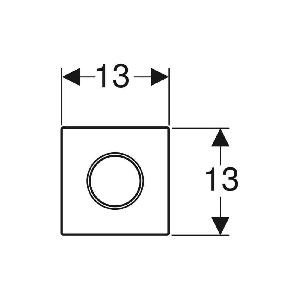 Geberit Typ 10 Drückerplatte für Urinalsteuerung mit pneumatischer Spülauslösung, Ro... GEBERIT-241915KN1 4025416941026 (Abb. 6)