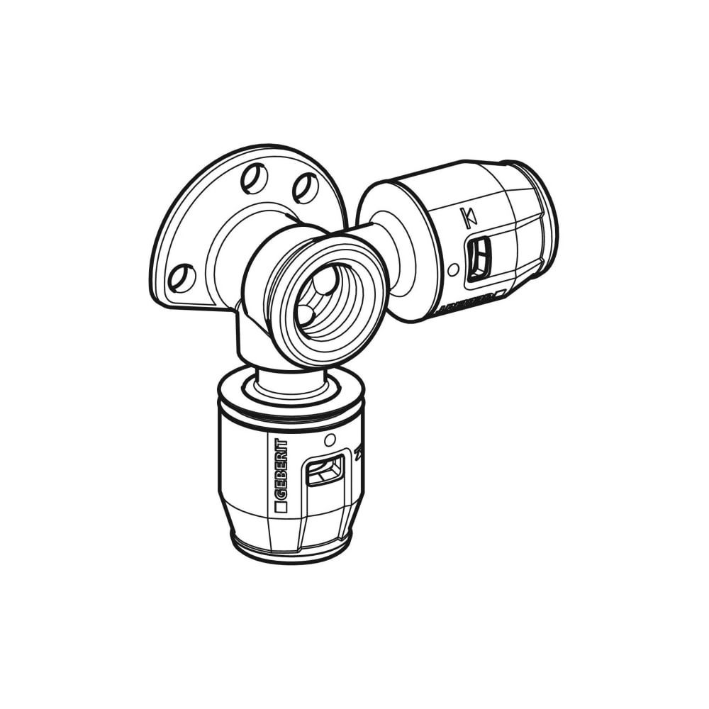 Geberit PushFit Eckanschlusswinkel 90 Grad CW617N, d 20mm, Rp 1/2″, L1 3,6cm... GEBERIT-651295001 4025416957997 (Abb. 3)
