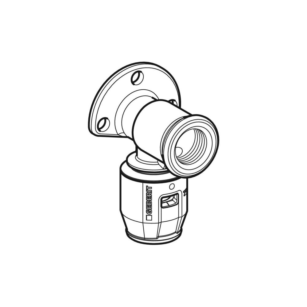 Geberit PushFit Anschlusswinkel 90 Grad CW617N, d 16mm, Rp 1/2″, L1 3,6cm... GEBERIT-650291001 4025416717225 (Abb. 3)