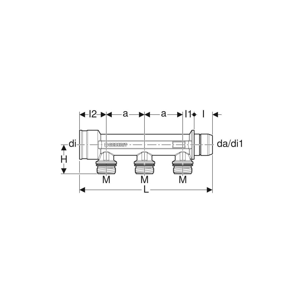 Geberit Verteiler mit Steckanschluss, Verteilerabgang für Schnellkupplung CW617N, da... GEBERIT-653423001 4025416722755 (Abb. 6)