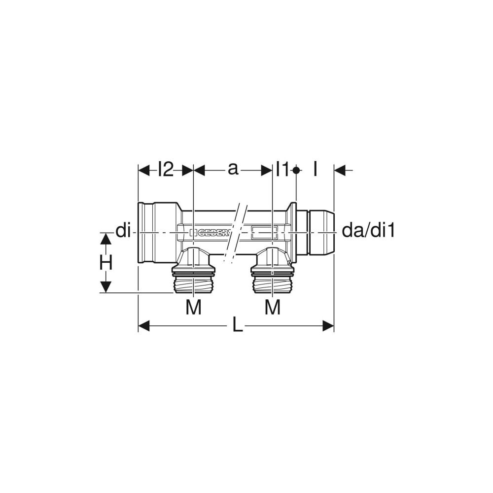 Geberit Verteiler mit Steckanschluss, Verteilerabgang für Schnellkupplung CW617N, da... GEBERIT-653422001 4025416722526 (Abb. 5)