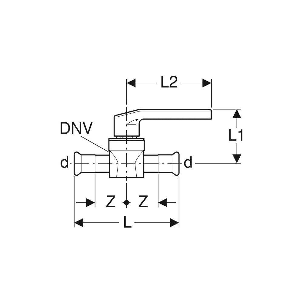 Geberit Mapress Edelstahl Kugelhahn mit Betätigungshebel Außendurchmesser 35mm, 10 bar... GEBERIT-94956 4025410543035 (Abb. 5)