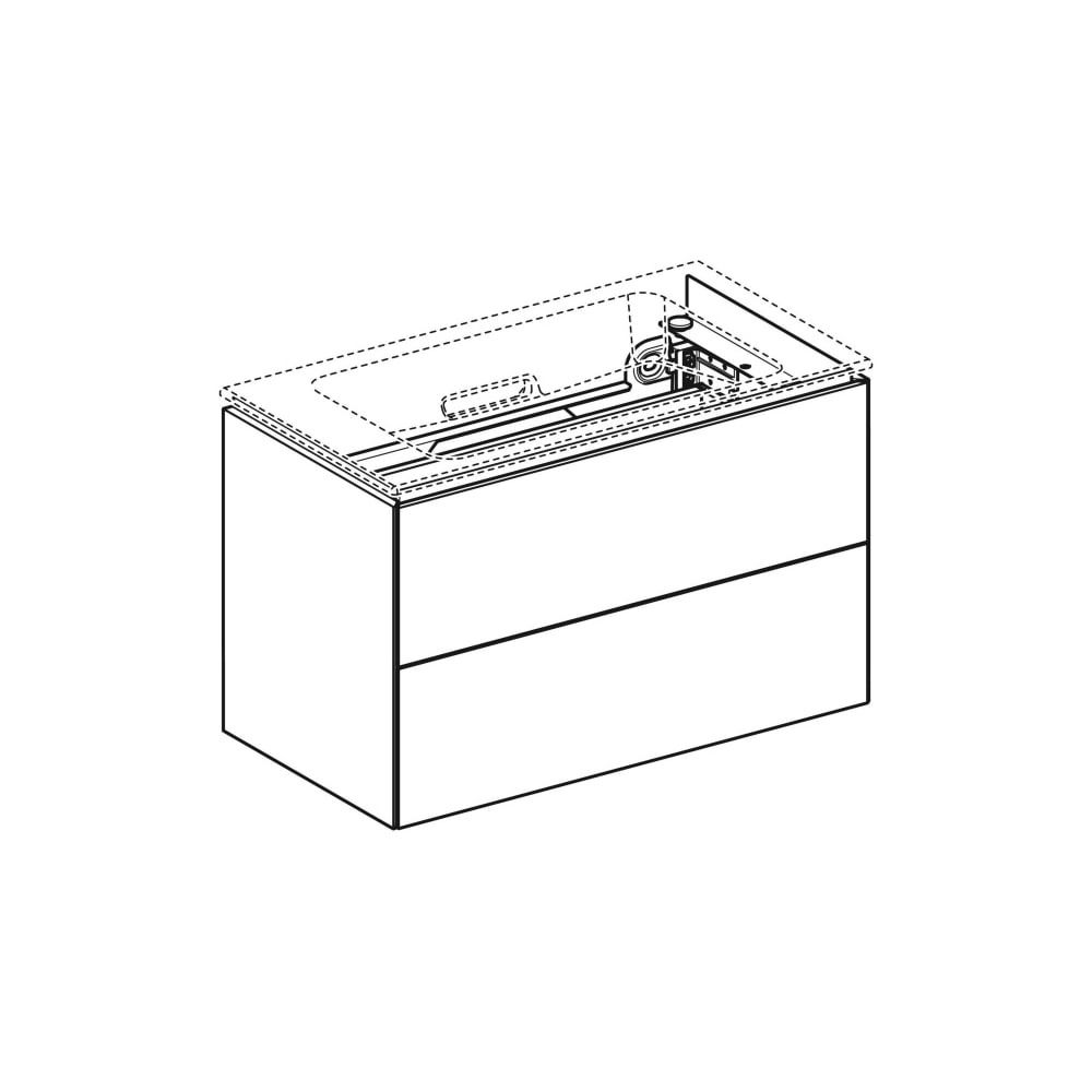 Geberit ONE Unterschrank für Waschtisch, 2 Schubladen, verkürzte Ausladung, 74,5x46,... GEBERIT-500381011 4025416637066 (Abb. 3)