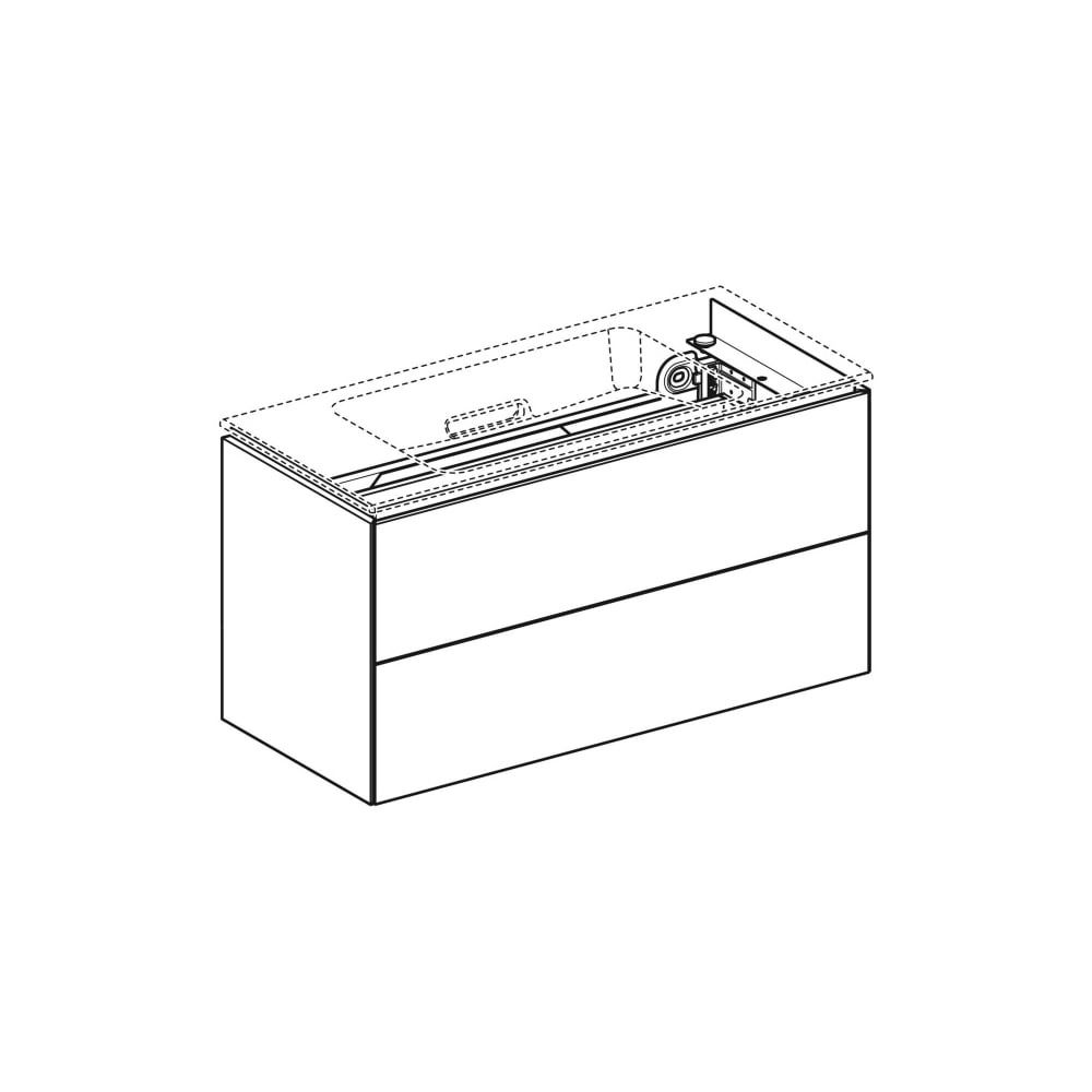 Geberit ONE Unterschrank für Waschtisch, 2 Schubladen, verkürzte Ausladung, 89,5x46,... GEBERIT-500385011 4025410572417 (Abb. 3)