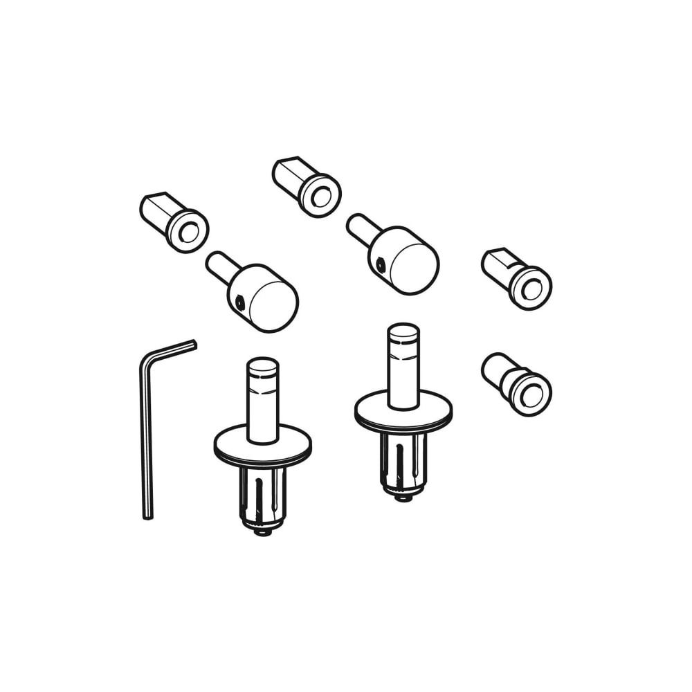 Geberit Set Scharniere für WC-Sitz Flow Befestigung von oben, Edelstahl... GEBERIT-598055000 4022009277166 (Abb. 1)