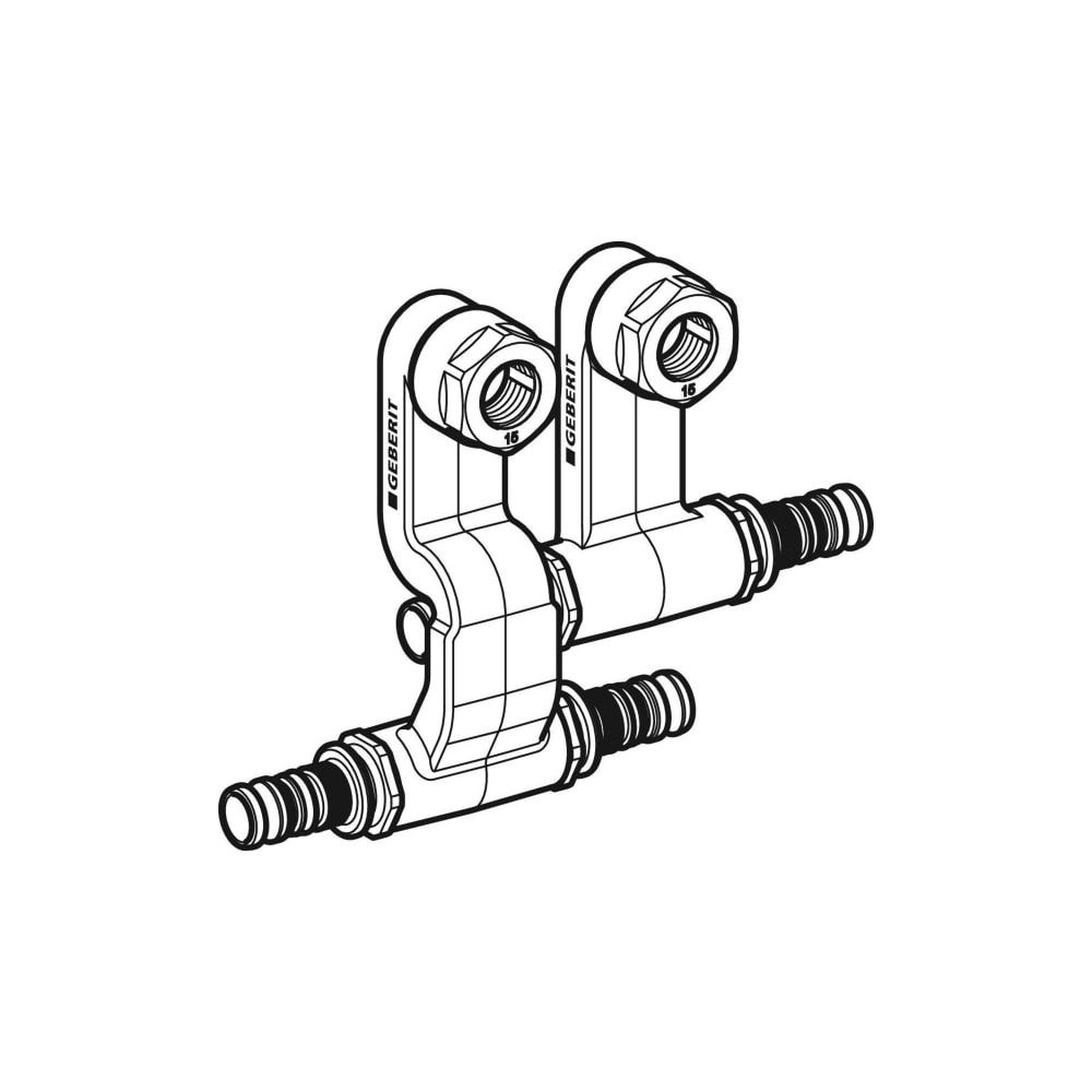 Geberit Mepla Set Anschluss-T-Stücke für Vor-/Rücklauf, mit Anschlussverschraubung f... GEBERIT-612361227 4025410584991 (Abb. 3)