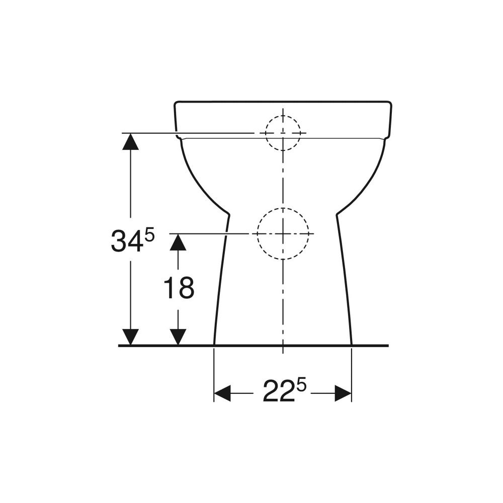 Geberit Renova Stand-WC Tiefspüler, Abgang horizontal, teilgeschlossene Form, Rimfre... GEBERIT-500480002 4025410715067 (Abb. 8)