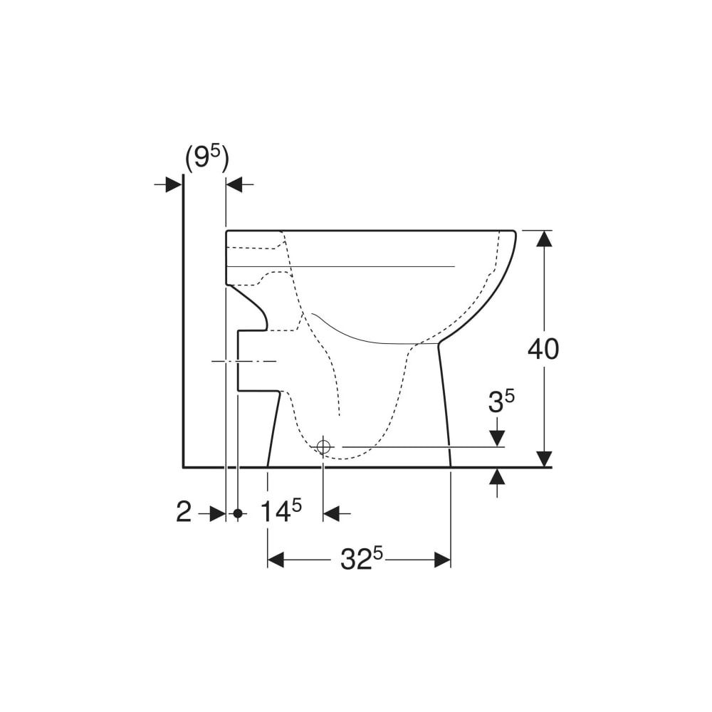 Geberit Renova Stand-WC Tiefspüler, Abgang horizontal, teilgeschlossene Form, Rimfre... GEBERIT-500480018 4025410637246 (Abb. 9)