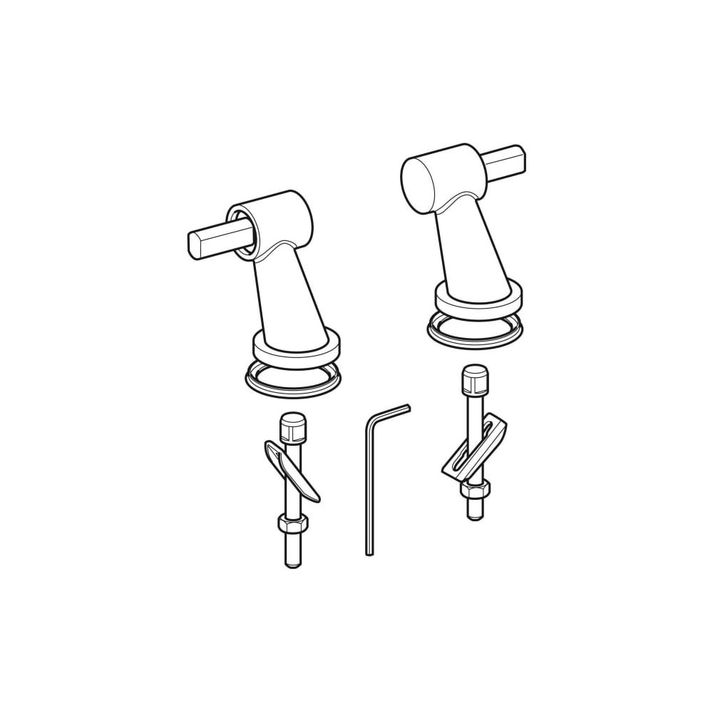 Geberit Set Scharniere für Citterio WC-Sitz Befestigung von oben... GEBERIT-598036000 4022009324372 (Abb. 1)